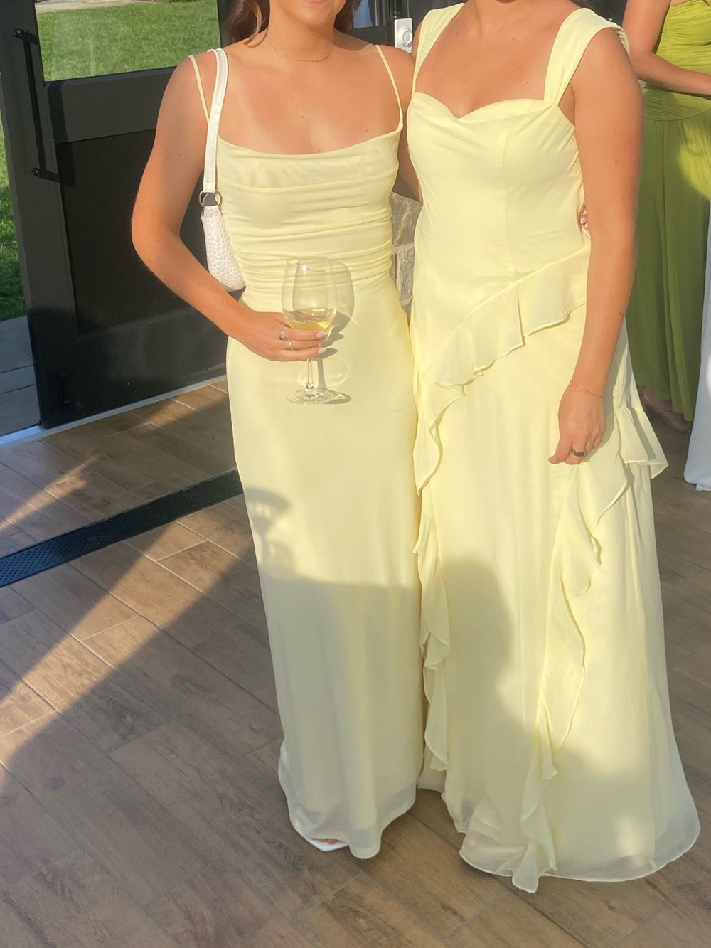 Soft Yellow Cowl Neck Slip Dress